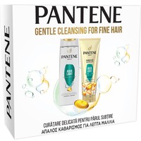 Pantene Promo Gentle Cleansing for Fine Hair Aqua Light Shampoo 400ml & Miracle Serum Conditioner 200ml - Σαμπουάν για Λεπτά Μαλλιά με Τάση Λιπαρότητας & Μαλακτικό  Μαλλιών για Αναδόμηση της Φθοράς της Τρίχας