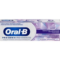 Oral-B Pro 3D White Advanced Luxe Perfection Toothpaste 75ml - Οδοντόκρεμα Προηγμένης Λεύκανσης για Προστασία από τους Λεκέδες Έως & 24 Ώρες με Γεύση Δροσερής Μέντας