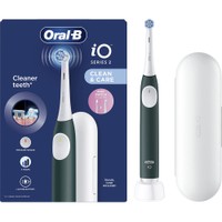 Oral-B iO Series 2 Clean & Care Electric Toothbrush with Travel Case 1 Τεμάχιο - Dark Green - Ηλεκτρική Οδοντόβουρτσα με 3 Προγράμματα Καθαρισμού & Αισθητήρα Πίεσης σε Σκούρο Πράσινο Χρώμα με Θήκη Μεταφοράς