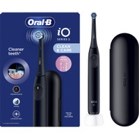 Oral-B iO Series 2 Clean & Care Electric Toothbrush with Travel Case 1 Τεμάχιο - Black - Ηλεκτρική Οδοντόβουρτσα με 3 Προγράμματα Καθαρισμού & Αισθητήρα Πίεσης σε Μαύρο Χρώμα με Θήκη Μεταφοράς