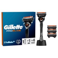 Gillette ProGlide 1 Λαβή, 4 Ανταλλακτικά & Δώρο 1 Βάση Στήριξης - Ξυριστική Μηχανή με 4 Ανταλλακτικά Ξυραφάκια 5 Λεπίδων Κατά της Τριβής για Απίστευτα Απαλό Ξύρισμα & Δώρο Βάση Στήριξης
