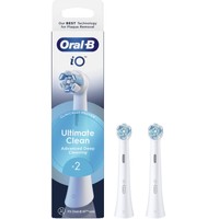 Oral-B iO Ultimate Clean Brush Heads 2 Τεμάχια - White - Ανταλλακτικές Κεφαλές Βουρτσίσματος για Βαθύ & Επαγγελματικό Καθαρισμό των Δοντιών σε Λευκό Χρώμα