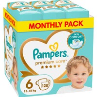 Pampers Premium Care Monthly Pack Νο6 (13-18kg) 128 Τεμάχια (3x32 Τεμάχια) - 