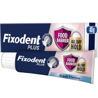 Fixodent Plus Food Barrier Fresh 40g - Στερεωτική Κρέμα με Δυνατό Κράτημα για Τεχνητές Οδοντοστοιχίες που Αποτρέπει την Εισχώρηση των Τροφών με Γεύση Απαλής Μέντας