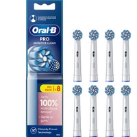 Oral-B Pro Sensitive Clean Soft Electric Toothbrush Head 8 Τεμάχια - Ανταλλακτικές Κεφαλές Ηλεκτρικής Οδοντόβουρτσας για Απαλό Βούρτσισμα, Αφαίρεση της Πλάκας & Απαλές Ίνες