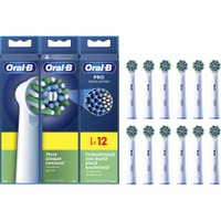 Oral-B Pro Cross Action Medium Electric Toothbrush Replacement Head White 12 Τεμάχια - Ανταλλακτικές Κεφαλές Ηλεκτρικής Οδοντόβουρτσας για Αφαίρεση της Πλάκας, Προστασία των Ούλων & Μεσαίας Σκληρότητας Ίνες