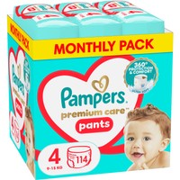 Pampers Premium Care Pants Monthly Pack No4 (9-15kg) 114 Τεμάχια
