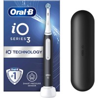 Oral-B iO Series 3 Micro Vibration Electric Toothbrush Matt Black 1 Τεμάχιο - Ηλεκτρική Οδοντόβουρτσα με 3 Προγράμματα Καθαρισμού, Μικροδονήσεις & Αισθητήρα Πίεσης σε Μαύρο Ματ Χρώμα με Θήκη Ταξιδίου