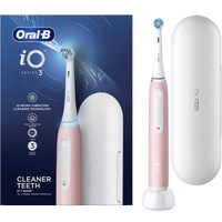 Oral-B iO Series 3 Electric Toothbrush Pink 1 Τεμάχιο - Ηλεκτρική Οδοντόβουρτσα με 3 Προγράμματα Καθαρισμού & Αισθητήρα Πίεσης σε Ροζ Χρώμα με Θήκη Ταξιδίου