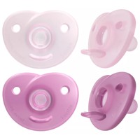 Avent Soothie 0-6m SCF099/22 Ροζ - Μωβ 2 Τεμάχια - Ορθοδοντική Πιπίλα Σιλικόνης που Αγκαλιάζει τις Φυσικές Καμπύλες του Προσώπου του Μωρού