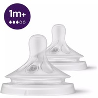 Philips Avent Natural Response Teat 1m+, 2 Τεμάχια, Κωδ SCY963/02 - Θηλή Σιλικόνης Ροής 3 Οπών