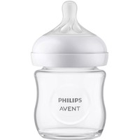 Philips Avent Natural Response Bottle 0m+, 120ml, Κωδ SCY930/01 - Γυάλινο Μπιμπερό με Θηλή Σιλικόνης Ροής 2 Οπών