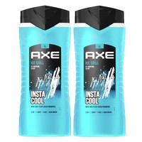 Axe Πακέτο Προσφοράς Ice Chill 3 in 1 Shower Gel 2x400ml 1+1Δώρο - Ανδρικό Δροσιστικό Αφρόλουτρο Ιδανικό για Πρόσωπο, Σώμα & Μαλλιά