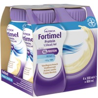 Nutricia Fortimel Protein 1,5 kcal/ml Vanilla 4x200ml - Πόσιμο Θρεπτικό Σκεύασμα Πλούσιο σε Πρωτεΐνες, Μέταλλα & Ιχνοστοιχεία για την Αντιμετώπιση Προβλημάτων Υποσιτισμού & Δυσθρεψίας που Σχετίζονται με Ασθένεια με Γεύση Βανίλια