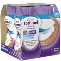 Nutricia Fortimel Protein 1,5 kcal/ml Chocolate 4x200ml - Πόσιμο Θρεπτικό Σκεύασμα Πλούσιο σε Πρωτεΐνες, Μέταλλα & Ιχνοστοιχεία για την Αντιμετώπιση Προβλημάτων Υποσιτισμού & Δυσθρεψίας που Σχετίζονται με Ασθένεια, με Γεύση Σοκολάτα