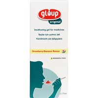 Gloup Original Swallowing Gel for Medicines Strawberry, Banana Flavor 75ml - Λιπαντικό Gel για Διευκόλυνση Κατάποσης Φαρμακευτικών Αγωγών με Ευχάριστη Γεύση Μπανάνα, Φράουλα