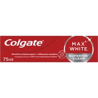 Colgate Max White Superior Clean Toothpaste 75ml - Λευκαντική Οδοντοκρέμα που Καθαρίζει σε Βάθος