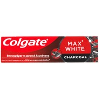 Colgate Max White Charcoal Toothpaste 1450ppm 75ml - Λευκαντική Φθοριούχος Οδοντόκρεμα με Ενεργό Άνθρακα