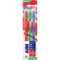 Aim Comfort Plus Triple D-Fence Soft Toothbrush 3 Τεμάχια - Οδοντόβουρτσα με Πυκνότερους Θύσανους, Μεγάλο Μέγεθος Κεφαλής & Μαλακές Ίνες