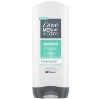 Dove Men & Care Sensitive Hydrating 3 in 1 Body, Face & Hair Wash 400ml - Ενυδατικό Αφρόλουτρο Προσώπου, Σώματος & Μαλλιών, Κατάλληλο για Ευαίσθητες Επιδερμίδες