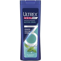 Ultrex Men Men 3 in 1 Shampoo Active Cool 360ml - Ανδρικό Αντιπιτυριδικό Σαμπουάν,Conditioner & Αφρόλουτρο 3σε1 σε Μορφή Gel με Δροσιστική Μενθόλη