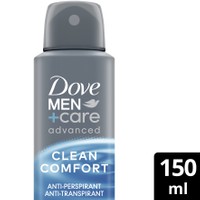 Dove Men+ Care Advanced Clean Comfort Deo Spray 150ml - Προηγμένο Ανδρικό Αποσμητικό με Διακριτικό Άρωμα Μακράς Διάρκειας