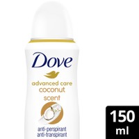 Dove Advanced Care 72h Coconut & Jasmine Flower Scent 150ml - Αποσμητικό 72ωρης Αντιιδρωτικής Προστασίας με Άρωμα Καρύδας & Γιασεμιού