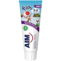 Aim Kids 0-6 Years Super Mario Toothpaste 75ml - Παιδική Οδοντόκρεμα με Ήπια Γεύση Φρούτων για Μακροχρόνια Προστασίας Κατά της Τερηδόνας