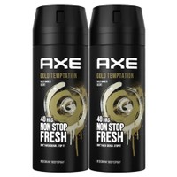 Axe Πακέτο Προσφοράς Gold Temptation 48h Non Stop Fresh Deo Body Spray 2x150ml - Αποσμητικό με Ακαταμάχητο Άρωμα Λευκής Σοκολάτας