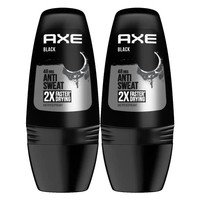 Axe Πακέτο Προσφοράς Black 48h Anti Sweat Roll on Antiperspirant 2x50ml - Αποσμητικό Αντιιδρωτικό με Εκλεπτυσμένο Άρωμα