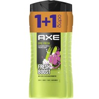 Axe Πακέτο Προσφοράς Epic Fresh Boost Shower Gel for Hair, Face & Body 2x400ml - Ανδρικό Αφρόλουτρο για Μαλλιά, Πρόσωπο, Σώμα με Άρωμα Grapefruit & Τροπικό Ανανά