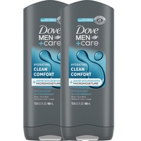 Dove Men & Care Πακέτο Προσφοράς Hydrating Clean Comfort Body Wash 2x400ml (1+1 Δώρο) - Ανδρικό Ενυδατικό Αφρόλουτρο για Πρόσωπο, Σώμα & Μαλλιά με Φρέσκο Άρωμα