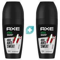 Axe Promo Africa Anti Sweat Antiperspirant Roll-On 48h 2x50ml (1+1 Δώρο) - Ανδρικό Αποσμητικό Roll-On με Αντιιδρωτική Προστασία & Άρωμα από Αφρικάνικα Μπαχαρικά