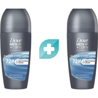 Dove Promo Men +Care Advanced Clean Comfort Roll On 100ml (2x50ml) - Ανδρικό Αντιιδρωτικό 72ωρης Διάρκειας με Ενυδατική Δράση