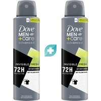 Dove Πακέτο Προσφοράς Men+ Care Advanced Invisible Fresh 72h Anti-Perspirant Spray 2x150ml (1+1 Δώρο) - Ανδρικό Αποσμητικό Ενάντια στα Λευκά & Κίτρινα Σημάδια