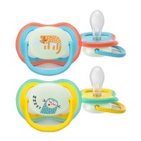 Philips Avent Ultra Air Nighttime Silicone Soother 18m+ Κωδ SCF376/32, 2 Τεμάχια Γαλάζιο - Κίτρινο - Ορθοδοντική Πιπίλα Σιλικόνης που Λάμπει στο Σκοτάδι
