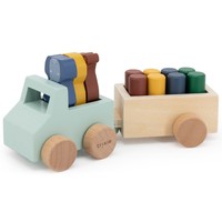 Trixie Wooden Animal Car with Trailer Κωδ 77821​​​​​​​, 1 Τεμάχιο - Ξύλινο Παιχνίδι Ρυμουλκούμενο Όχημα με Ζωάκια