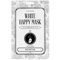 Kocostar White Happy Face Mask 25ml - Εμποτισμένη Μάσκα Προσώπου με Νιασιναμίδη για Λάμψη