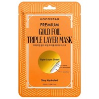 Kocostar Gold Foil Triple Layer Mask Κωδ 5606, 1 Τεμάχιο - Εμποτισμένη Μάσκα Προσώπου Τριών Στρώσεων για Ενυδάτωση