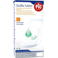 Pic Solution Soffix Med Delicate Post-op Plaster Λευκό 5 Τεμάχια - 12cm x 10cm - Αποστειρωμένα Μετεγχειρητικά Αυτοκόλλητα Επιθέματα με Υψηλή Απορροφητικότητα