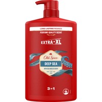 Old Spice Deep Sea 3 in 1 Shower Gel & Shampoo 1L - Ανδρικό Αφρόλουτρο - Σαμπουάν με Άρωμα Μεγάλης Διάρκειας Θαλάσσιας Αύρας με Ανθισμένα Λουλούδια & Κίτρο, με Αντλία