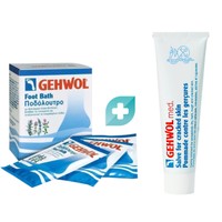 Σετ Gehwol Foot Bath 10 Sachets & Med Salve for Craked Skin 125ml - Ποδόλουτρο με Αιθέρια Έλαια για Βαθύ Καθαρισμό, Βελτίωση της Μικροκυκλοφορίας, Καταπολέμηση της Κακοσμίας & Αλοιφή για Ανάπλαση - Θρέψη στο Σκασμένο Δέρμα των Ποδιών