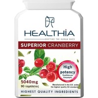 Healthia Superior Cranberry 5040mg High Potency 90tabs - Συμπλήρωμα Διατροφής με Τιτλοδοτημένο Εκχύλισμα Κράνμπερι Υψηλής Ισχύος για Πρόληψη & Προστασία του Ουροποιητικού Συστήματος