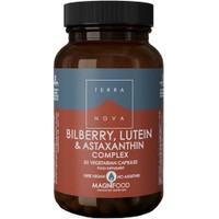 Terranova Bilberry, Lutein & Astaxanthin Complex 50veg.caps - Συμπλήρωμα Διατροφής με Μύρτυλλο, Λουτεΐνη & Ασταξανθίνη για Ενίσχυση της Όρασης & Προστασία των Ιστών του Ματιού