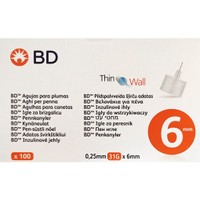 BD Thin Wall Pen Needles 0,25mm 31g x 6mm 100 Τεμάχια - Βελονάκια για Πένα Ινσουλίνης