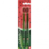 Curaprox CS 5460 Watermelon Edition Ultra Soft Toothbrush 2 Τεμάχια - Λαχανί / Πράσινο - Οδοντόβουρτσα με Πολύ Μαλακές, Πυκνές Ίνες & Καπάκι Προστασίας