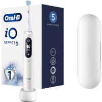 Oral-B iO Series 6 Magnetic White 1 Τεμάχιο - Ηλεκτρική Οδοντόβουρτσα με Αισθητήρα Πίεσης, Χρονοδιακόπτη & Διαδραστική Οθόνη