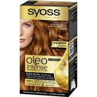 Syoss Oleo Intense Permanent Oil Hair Color Kit 1 Τεμάχιο - 7-77 Ξανθό Έντονο Χάλκινο - Επαγγελματική Μόνιμη Βαφή Μαλλιών για Εξαιρετική Κάλυψη & Έντονο Χρώμα που Διαρκεί, Χωρίς Αμμωνία