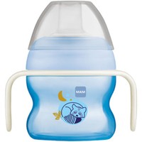 Mam Starter Cup Night Κωδ 466B 4m+, 150ml - Μπλε - Εκπαιδευτικό Ποτηράκι για Βρέφη με Αντιολισθητικά Χερούλια που Λάμπουν στο Σκοτάδι & Στόμιο Ειδικά Σχεδιασμένο Ενάντια των Διαρροών με Πολύ Μαλακή Επιφάνεια