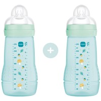 Mam Promo Easy Active Baby Bottle 2m+, Κωδ 363SBc 270ml, 2 Τεμάχια - Μπλε - Μπιμπερό Πολυπροπυλενίου με Θηλή Σιλικόνης Μεσαίας Ροής
